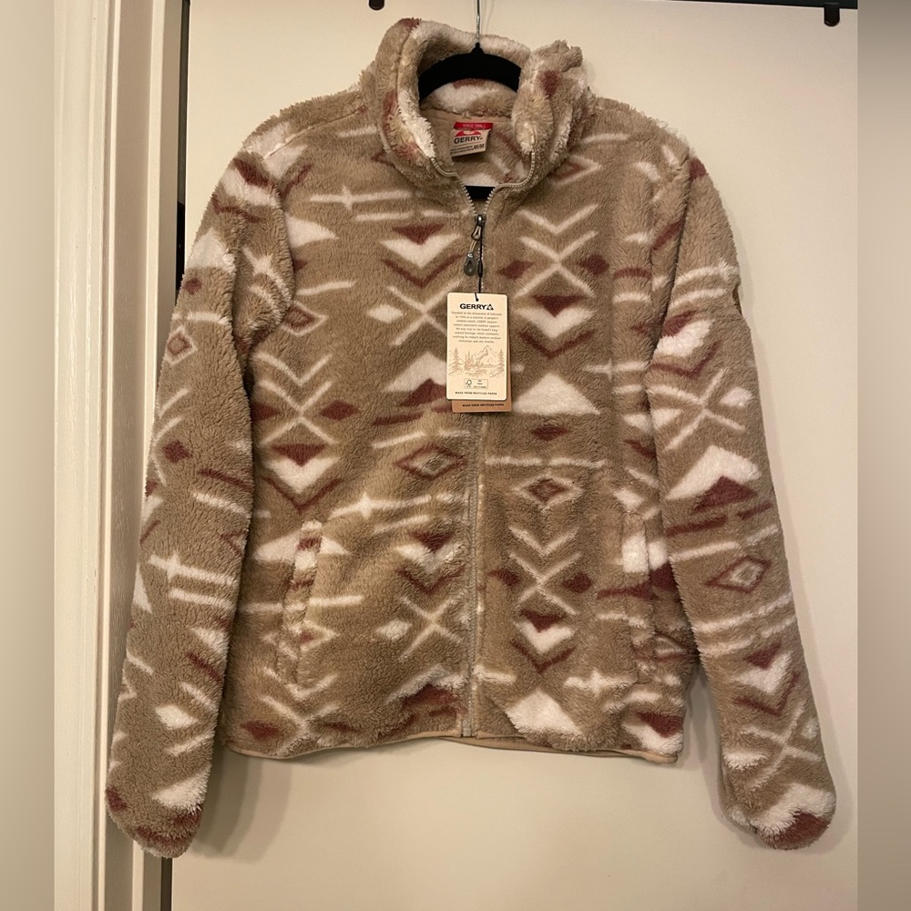 Gerry Weber Beige and Brown Fleece Jacket